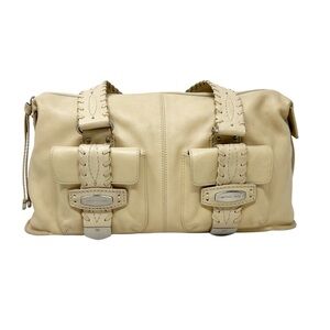 MICHAEL KORS Western Light Beige Leather Hobo Shoulder Handbag